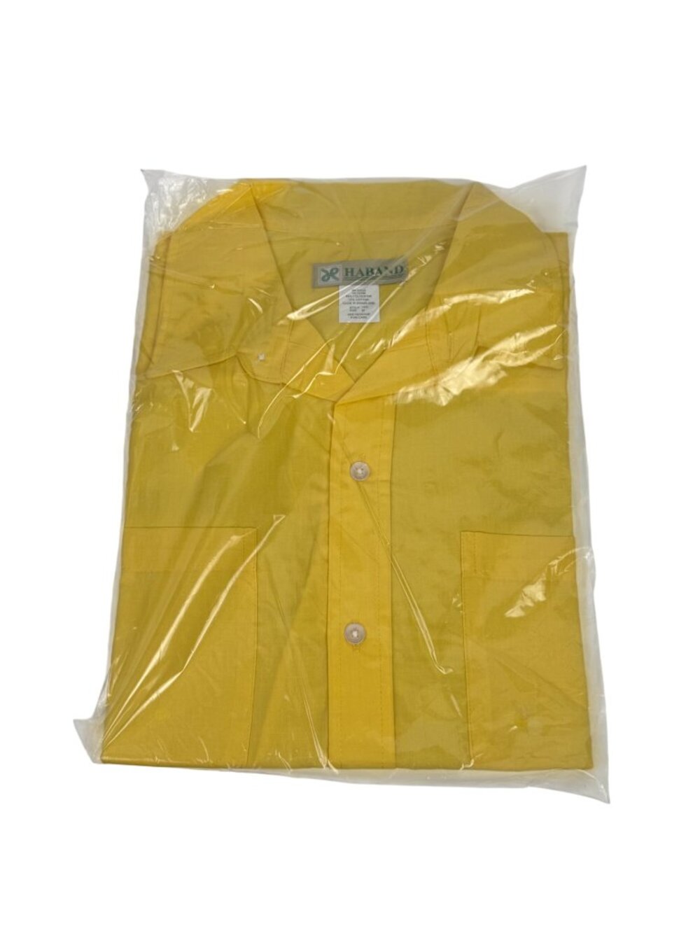 Haband Men's Yellow Button-Down Shirt Long-Sleeve Size M NEW